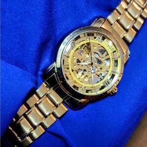 MCE Gold Tone Skeleton Dial Automatic 40mm Men's Watch